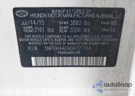 2016 Hyundai Elantra Se из США, поврежденный, VIN 5NPDH4AE6GH727314